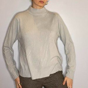 Brand new without tag mock turtleneck knit light grey soft sweater